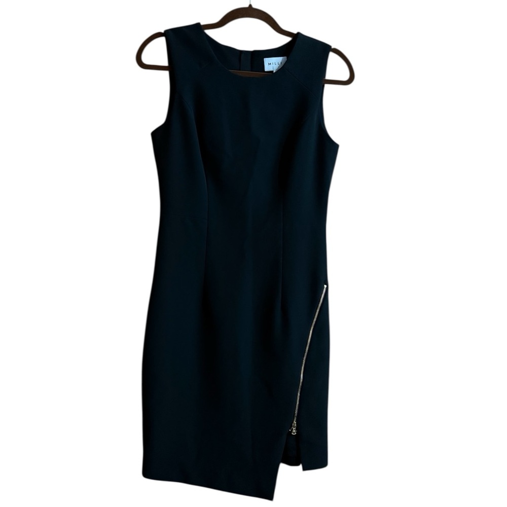 Milly Black with Gold Zipper Sheath Cady Dress
Size 4, Made in USA - Picture 6 of 13